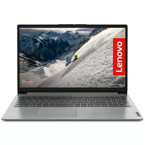 Lenovo IdeaPad 1 15AMN7 (82VG00KSBM)(сив), четириядрен AMD Ryzen 3 7320U 2.4/4.1GHz, 15.6" (39.62 cm) Full HD TN Anti-Glare Display, (HDMI), 8GB LPDDR5, 512GB SSD, 1x USB 3.2 Gen 1 Type-C, No OS, 1.58 kg