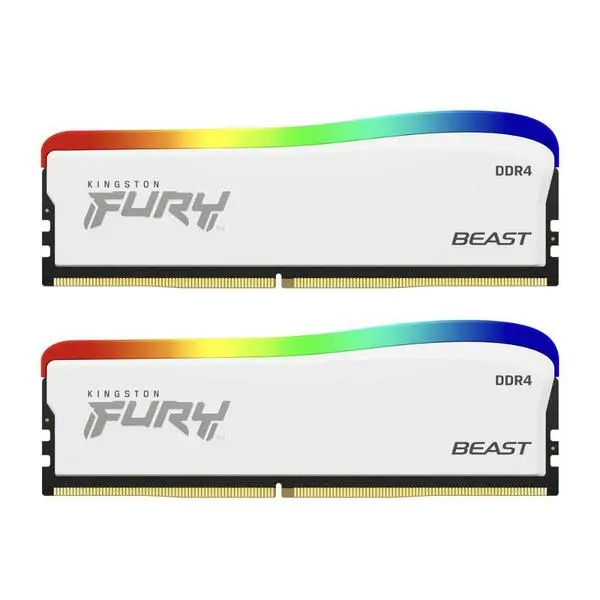 Kingston FURY Beast White RGB 32GB(2x16GB) DDR4 PC4-25600 3200MHz CL16 KF432C16BWAK2/32