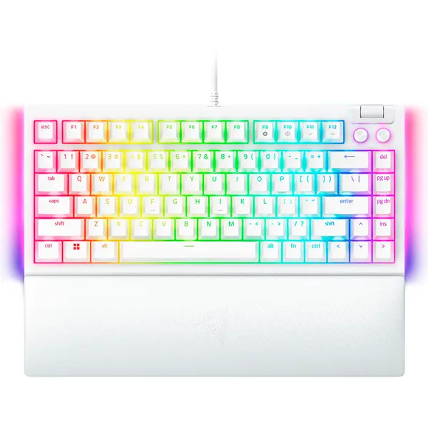 Razer BlackWidow V4 75% White, Gaming Keyboard, US Layout, Hot-swappable Design, Compact 75% Layout with Aluminum Case - RZ03-05001700-R3M1