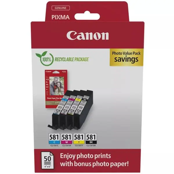 Canon CLI-581 C/M/Y/BK  Photo Value Pack - 2106C006AA