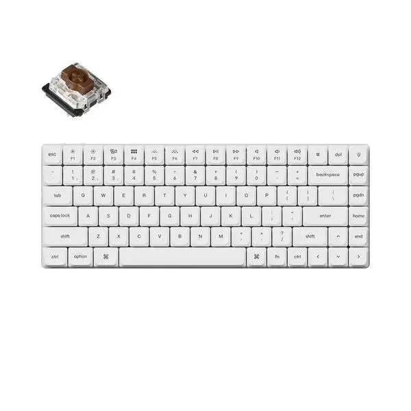 Геймърска клавиатура Keychron K3 Pro White QMK/VIA Hot-Swappable Gateron Low Profile Brown Switch, RGB Backlight - KEYCHRON-KEY-K3P-Q3