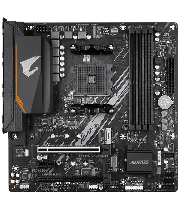 Дънната платка GIGABYTE B550M AORUS ELITE Socket AM4 е първокласна дънна платка, която предлага отлична производителност и множество функции.