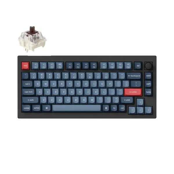 Механична клавиатура Keychron V1 MAX QMK 75% Carbon Black - Wireless - KEYCHRON-KEY-V1M-D3