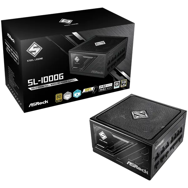 Захранване Asrock SL-1000G, 1000W, 80 Plus GOLD, Fully Modular PSU, Japanese Capacitors - SL-1000G