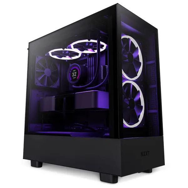 Кутия NZXT H5 Elite Matte Black, Tempered Glass, Mid-Tower - NZXT-CASE-H51EB-01