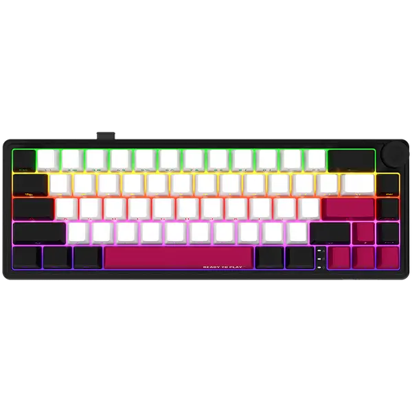 LORGAR KBP70MW, Wireless 65% Mechanical Gaming Keyboard Pro, Black/red, EN layout - LRG-KBP70MW-BK-US