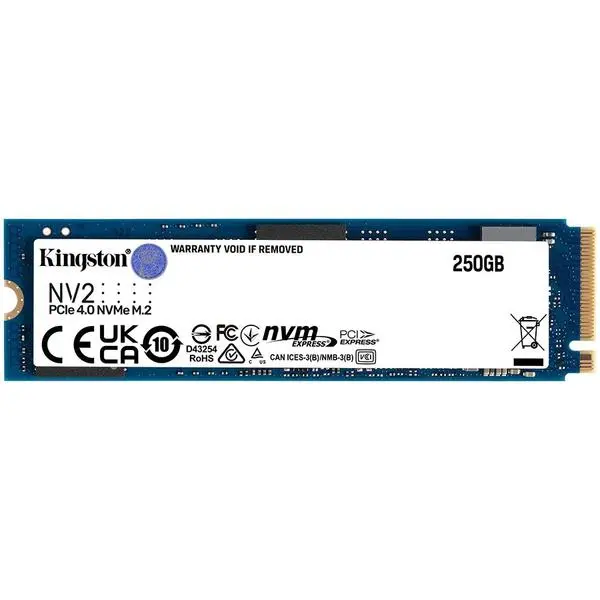 Kingston 250GB NV2 M.2 2280 PCIe 4.0 NVMe SSD, up to 3000/1300MB/s, 80TBW, EAN: 740617329889 - SNV2S/250G
