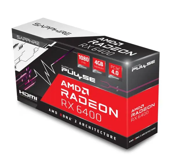 Sapphire Radeon RX6400 Gaming Pulse 4GB GDDR6 HDMI DP - (A)   - 11315-01-20G