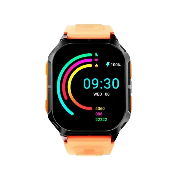 HiFuture Ultra 3 Black Orange, 2.0" IPS, 240x296, Bluetooth Call, IP68 Waterproof, 24/7 True Heart Rate & Blood Oxygen Sensor, Up to 7 days daily use, 100+ Sports Mode - 6972576181473