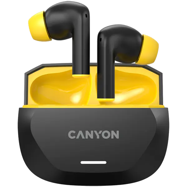 CANYON headset HEXAGON 7 TWS ANC+ENC Wireless Charge Black Yellow - CNS-TWS7BY