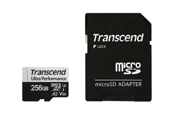 Transcend 256GB micro SD w/ adapter UHS-I U3 A2 Ultra Performance - TS256GUSD340S