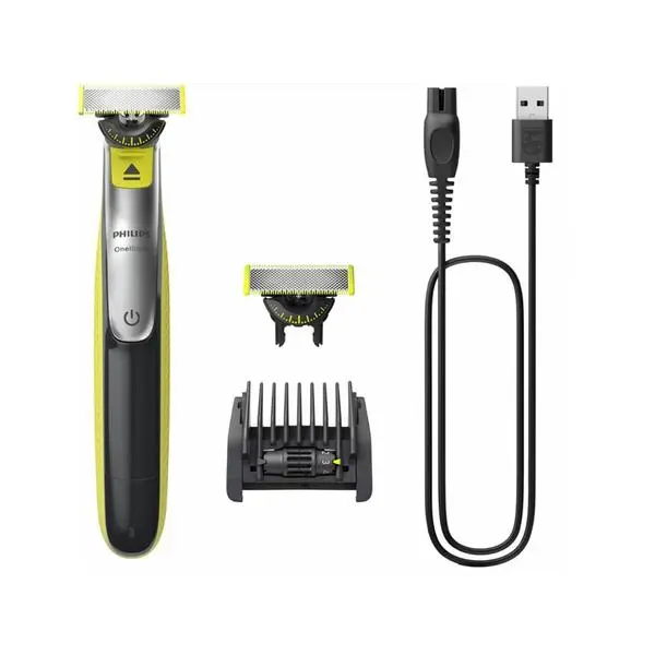 Тример Philips QP2734/30, система за двойна защита, технология за следване на контура, сухо и мокро бръснене, 360-градусово острие, до 60 минути време на работа, черно-зелен
