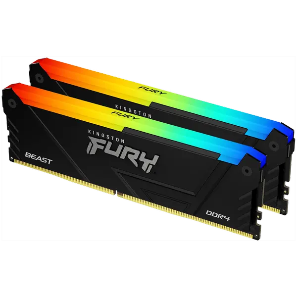 Kingston 32GB 3200MT/s DDR4 CL16 DIMM (Kit of 2) FURY Beast RGB - KF432C16BB2AK2/32