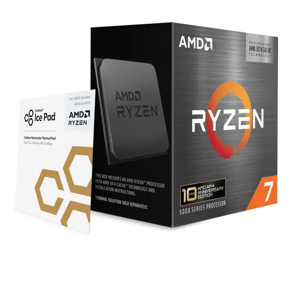 Процесор AMD Ryzen 7 5800X3D, 8 Cores, 3.4GHz (Up to 4.5GHz), 96MB, 105W, AM4 +  Carbice Ice Pad - 100-100000651POF