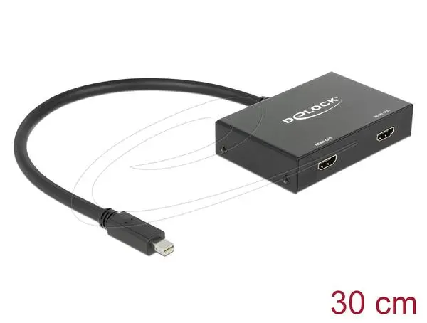 Delock Сплитер Display port 1.2 от mini Dsplay Port мъжко към 2 x HDMI 4K женско - DELOCK-87696