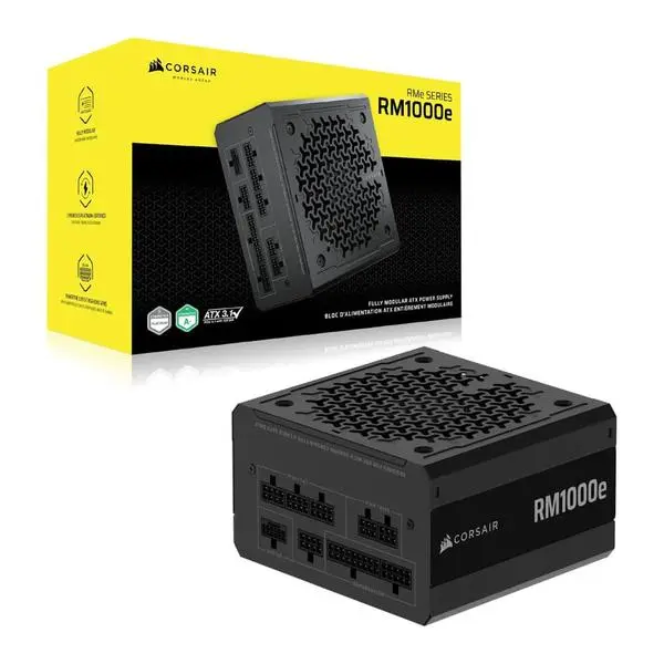 Захранване Corsair RM1000e (CP-9020297-EU), 1000W, Active PFC, 80 Plus Gold, 120mm вентилатор