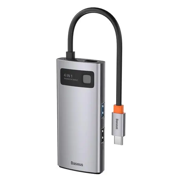 USB хъб Baseus Type-C 4 в 1 с 1х USB 3.0, 1х USB 2.0, 1х HDMI порта, черен