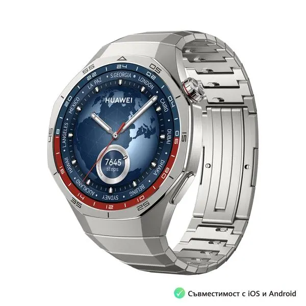 Huawei Watch GT5 Pro Vili-B29M, 1.43", Amoled, 466x466, PPI 326, BT5.2, BLE/BR/EDR, 524mAh, 40-meter free diving, HUAWEI TruSense System, ECG analysis, Battery life up to 14 days, Compatible with iOS and Android devices, Titanium + Huawei FreeBuds SE