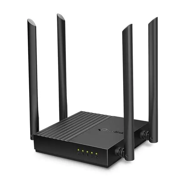 Рутер TP-Link Archer C64 AC1200, 2.4GHz (400 Mbps)/ 5GHz (867 Mbps), 4x LAN 10/100/1000bps, 1x WAN 10/100/1000bps, 4 външни антени