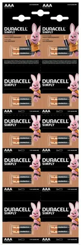 Алкална батерия DURACELL BASIC LR03 20pk блистер /10 * 2/ HBDC 1.5V - DUR-BA-LR03-BASIC-20PK