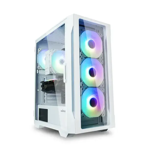 Zalman кутия ATX I3 NEO TG White aRGB, Tempered Glass - ZM-I3-NEO-TG-White