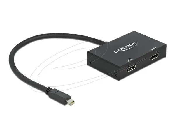 Delock Сплитер от mini Dsplay Port 1.2 мъжко към 2 x Display Port  4K женско - DELOCK-87695