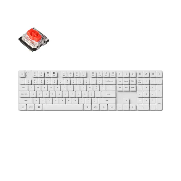 Keychron K5 Pro White QMK/VIA Full-Size Low-Profile Gateron Red Switches RGB Backlight - ПРЕГЛЕД:
