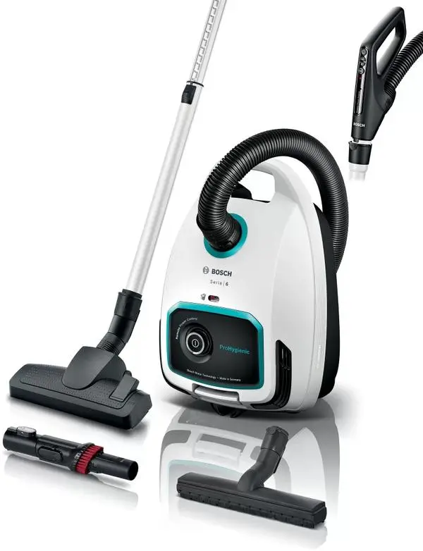 Bosch BGL6HYG1 Series 6, Vacuum cleaner with bag, 4l, ProHygienic, Remote control, UltraAllergy filter, White - BGL6HYG1