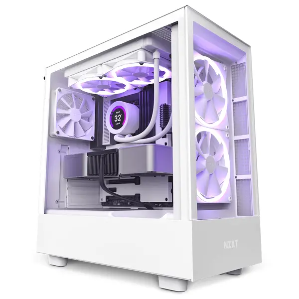 Кутия NZXT H5 Elite Matte White, Tempered Glass, Mid-Tower - NZXT-CASE-H51EW-01