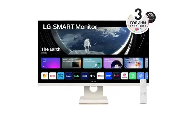 LG  27" IPS Smart webOS23, Anti-Glare, 5ms, 1000:1, 250cd/m, FHD 1920x1080, HDR 10, HDMI, USB, Wi-Fi B/in - 27SR50F-W