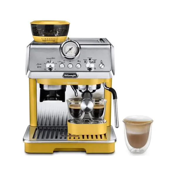 Кафемашина еспресо DeLonghi La Specialista Arte, 1300W, 15 bar, 1.5л. капацитет на воден резервоар, индикатор за нивото на водата, жълт