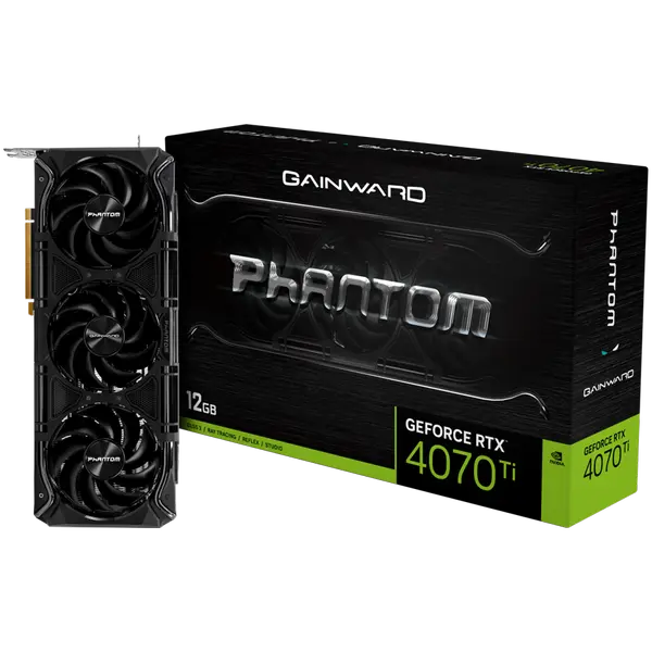 GAINWARD GeForce RTX 4070 Ti Phantom 12GB, GDDR6X, 192 bit, 1x HDMI 2.1, 3x DP 1.4a, 3 Fan, 1x 16-pin power connector, recommended PSU 750W, NED407T019K9-1045P - 4710562243581_3Y