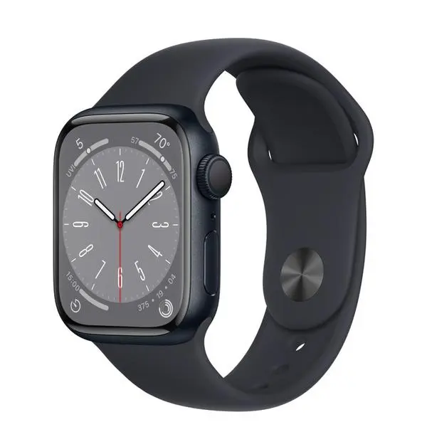 Apple Watch Series 8 GPS 41mm Midnight Aluminium Case with Midnight Sport Band - Regular - MNP53BS/A