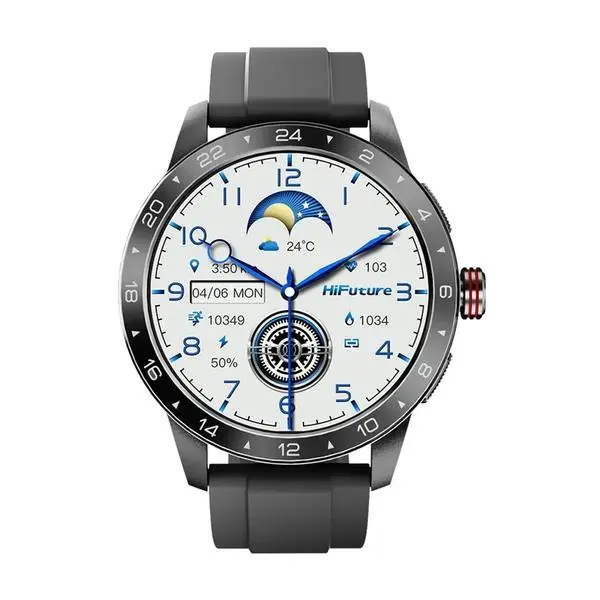 HiFuture Flex 2 Black, 1.39" FHD, 360?360, Bluetooth Call, IP68 Waterproof, 24/7 True Heart Rate & Blood Oxygen Sensor, Up to 10 days daily use, 100+ Sports Mode - 6972576181862