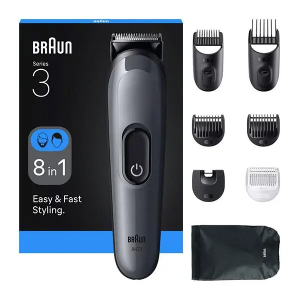 Мултитример Braun All-in-One Series 3, 8 in 1, 14 настройки на дължината, до 50 минути време на работа