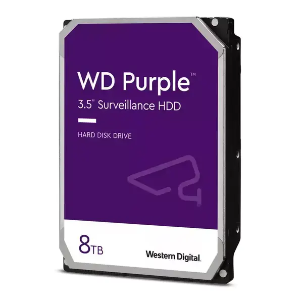 WD Purple 8,9cm (3,5") 8TB SATA3 5640 128MB WD85PURZ вътрешен -  (A)   - WD85PURZ