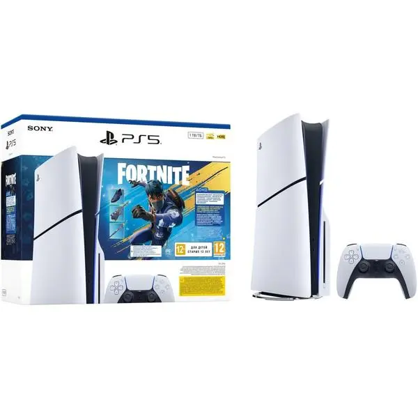 Конзола PlayStation 5 (PS5 Slim) Fortnite Flowering Chaos Bundle, 1TB, бяла