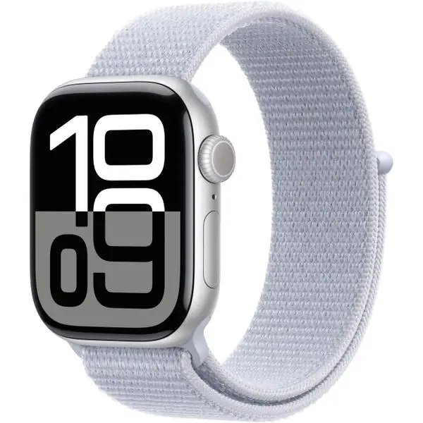 APPLE Watch Series 10 GPS + Cellular 42mm Silver Aluminium Case with Blue Cloud Sport Loop -  (К)  - MWX53QF/A (8 дни доставкa)