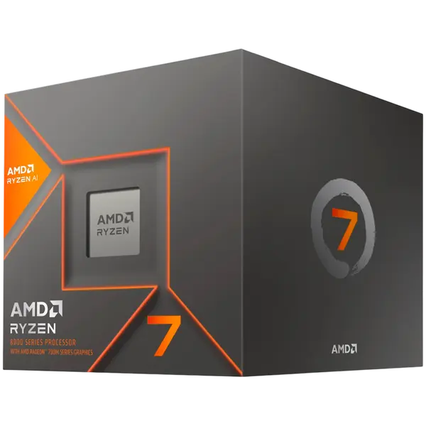 AMD CPU Desktop Ryzen 7 8C/16T 8700G (3.8/5.1GHz Max, 24MB,65W,AM5) with Wraith Stealth Cooler, box - 100-100001236SBX
