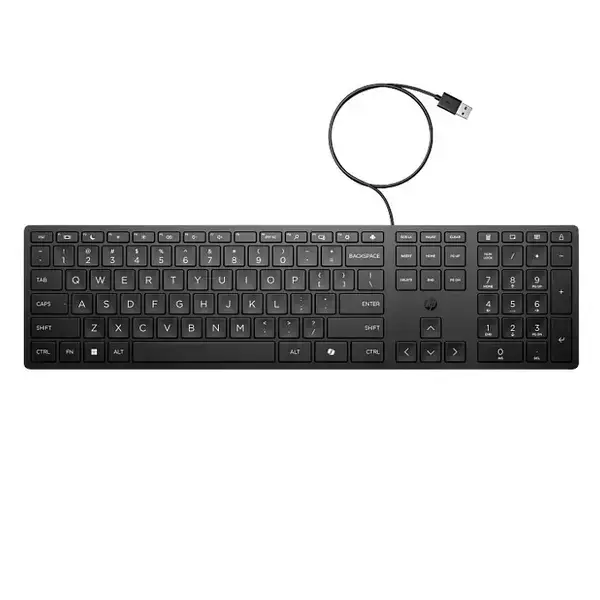 Клавиатура HP 320K, нископрофилни клавиши, черна, USB,  9SR37UT