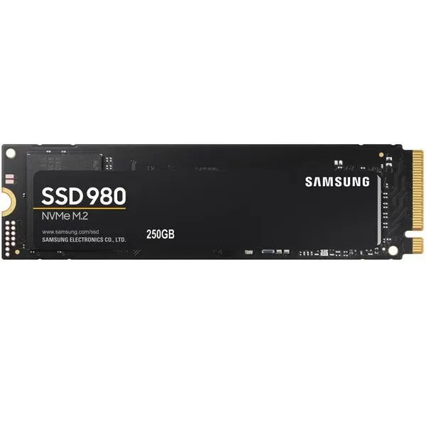 Samsung 980 (MZ-V8V250BW), NVMe, M.2 (2280), скорост на четене 2900 MB/s, скорост на запис 1300 MB/s