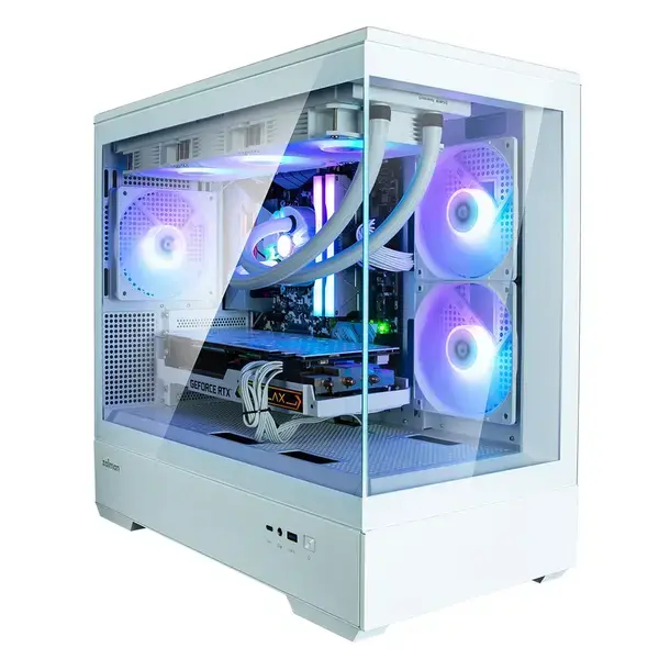 Zalman кутия mATX P30 White aRGB, Tempered Glass - ZM-P30-WHITE
