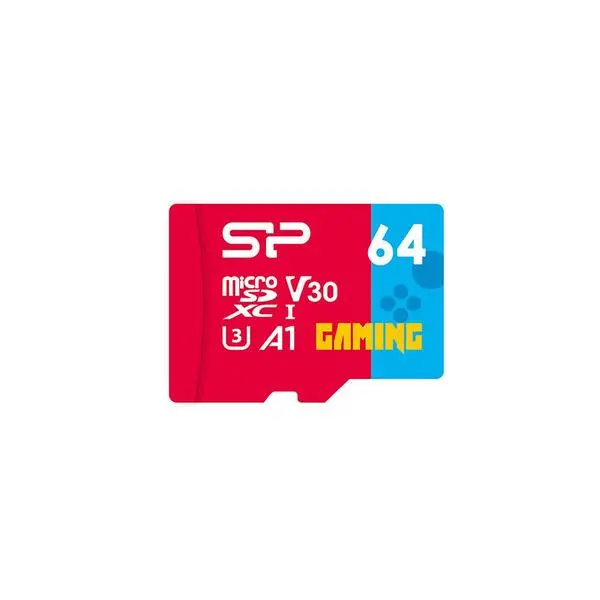 Silicon Power Superior Gaming 64GB,microSDHC/SDXC, Class 10, A1, V30, UHS-I U3, SD Adapter, SLP-SD-STXDV3V1NSP-64GB