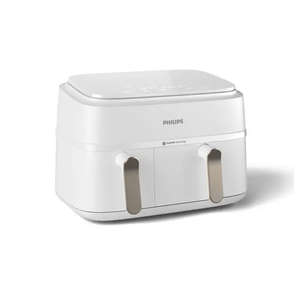 Фритюрник с горещ въздух Philips NA353/10, 9 л. вместимост, 8 програми, RapidAir Plus технология, двойна кошница, таймер, 2750W