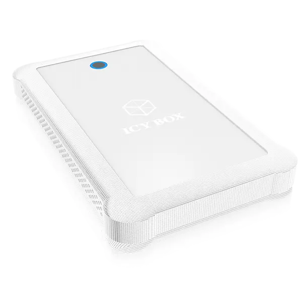 ICYBOX USB 3.0 външна кутия 2.5" SATA HDD/SDD, до 9.5 мм дискове, бяла, със силиконов калъфия за - IB-233U3-Wh