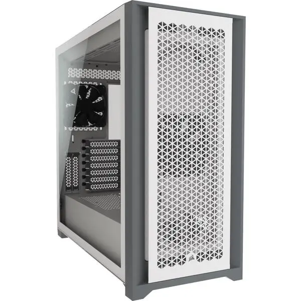 Кутия Corsair 5000D Airflow Mid Tower, Tempered Glass, Бяла - CRS-CASE-9011211-WW