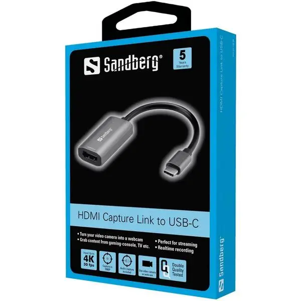 SANDBERG HDMI Capture Link към USB-C - SNB-136-36