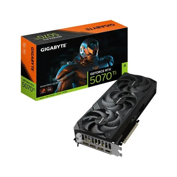 Nvidia GF RTX 5070 Ti, 16GB, Gigabyte WINDFORCE SFF, OC, PCI-E 5.0, GDDR7, 256-bit, DisplayPort, HDMI, GV-N507TWF3OC-16GD