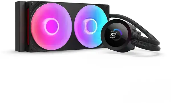 Охладител за процесор NZXT Kraken Plus 240 RGB LCD Display - Black - NZXT-FAN-RL-KR240-B2