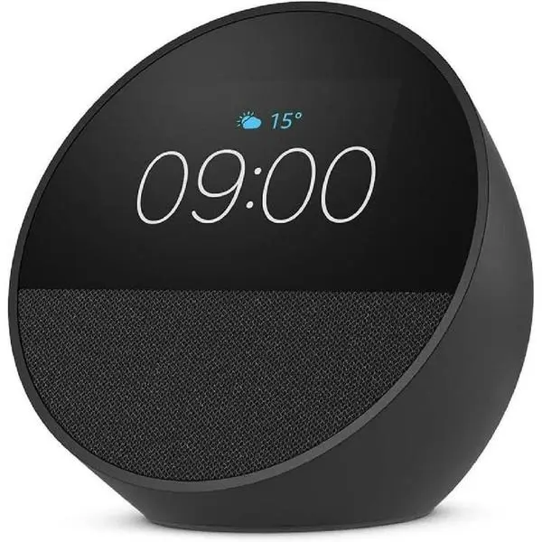 Смарт часовник Amazon Echo Spot 2024, Alexa асистент, Черен - AMAZON-ECHO-SPOT-BL